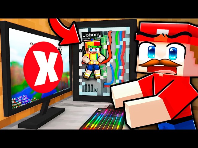 Hiding Inside Computer To Prank My Friends in Minecraft!