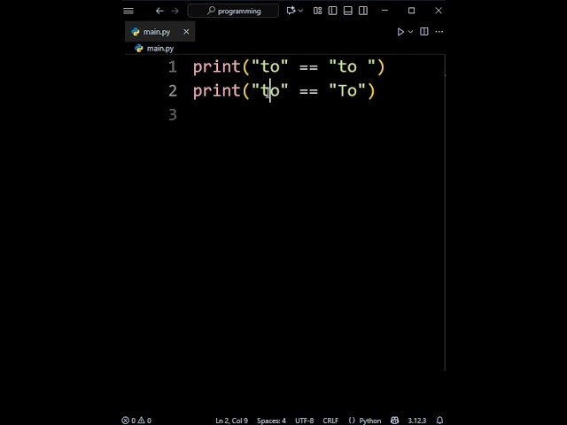 These Python Strings are NOT Equal #python #programming #coding