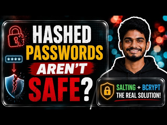 Your Passwords Are NOT Safe 😱 | SHA-256, Salting & BCrypt Explained in Telugu