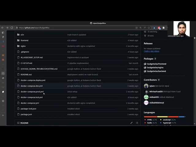 [CSE, BUET Software Development Project 2025] BudgetWise --- Infrastructure Demonstration