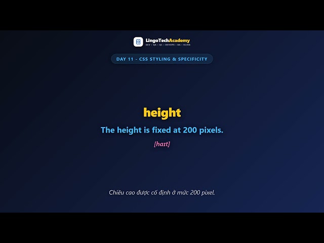 🚀 Day 11 - CSS Styling & Specificity | English for Frontend Developers