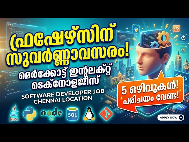 Fresher Developer Jobs 2026 | Merkat Intellekt Chennai | ഐടി ജോലി അവസരങ്ങൾ