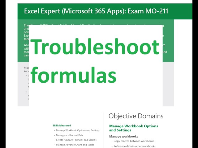 Troubleshoot Formulas - Create Advanced Formulas and Macros