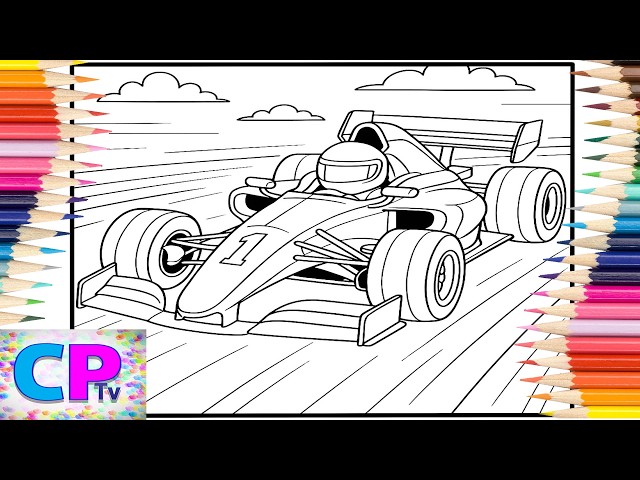 Formula F1/Coloring of F1 Race Car/Creative Ideas/Relaxing Video/Coloring Pages Tv/Drawing Art
