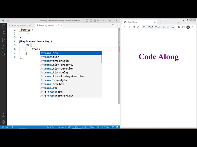 Make an Element BOUNCING | Code Along