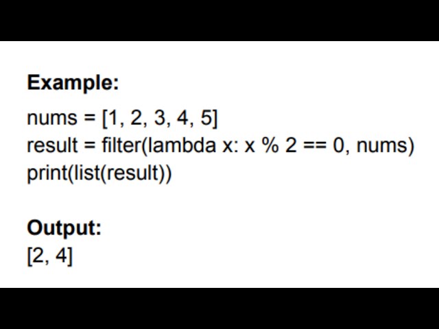 23.1 Python filter Example