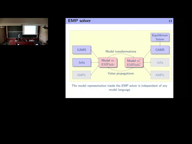 JuMP-dev 2018 | EMP.jl, a package for modelling Extended Mathematical Programming | Olivier Huber