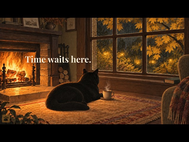 Time waits here. | Cozy Noir Jazz for Autumn Nights by the Fireplace — 3 Hours