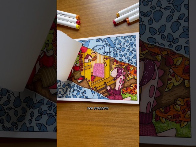 Torn Paper Challenge! Coloring by Erin #coloring #tutorial #challenge #markers #coloringbook #art