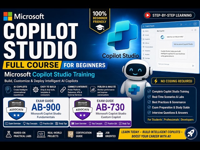 Microsoft Copilot  Studio Full Course for Beginners | Complete AI Training 2026
