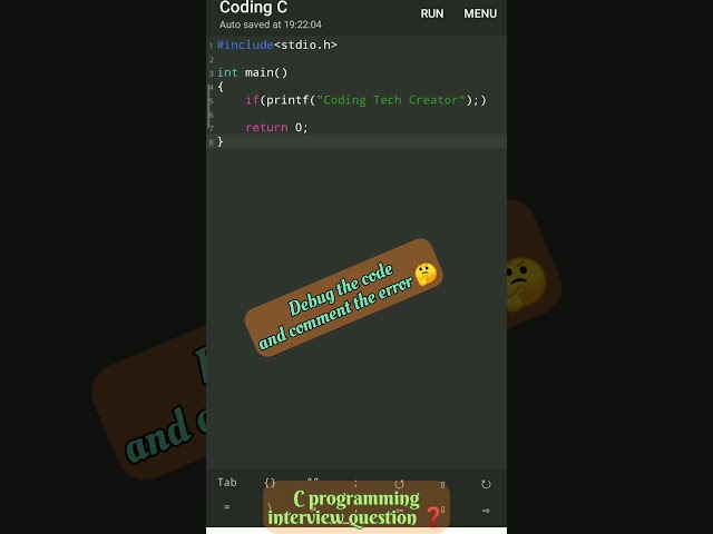 debug the code and comment 😲 - 01 #cprogramming#shorts  #codinginterview #debugging