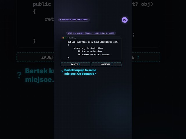 I wrote Equals. HashSet didn't even ask #Shorts