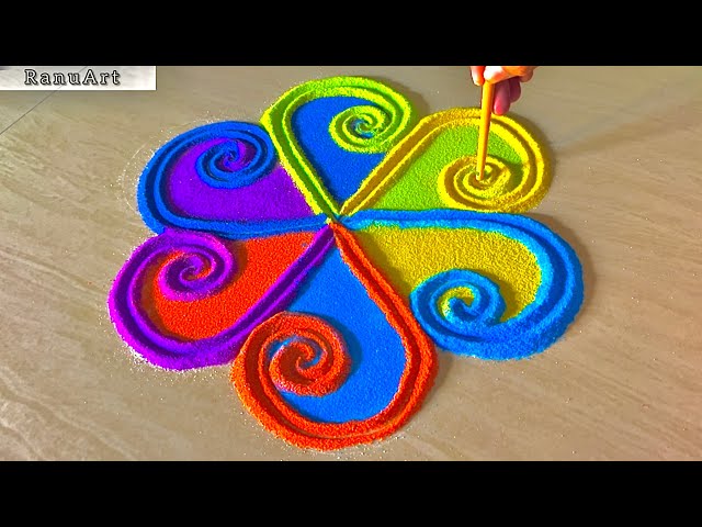 Super Easy Rangoli Design for Beginners | Beautiful & Quick Rangoli Tutorial ✨Ranu Art