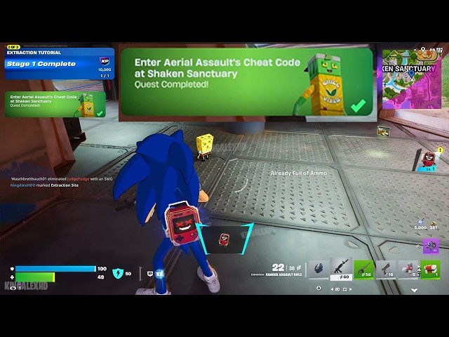 How to EASILY Enter Aerial Assault's Cheat Code at Shaken Sanctuary Fortnite locations Quest!