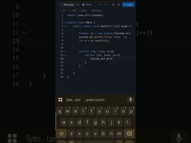 Square Star Pattern in Java | User Input | Pattern Program #java #coding