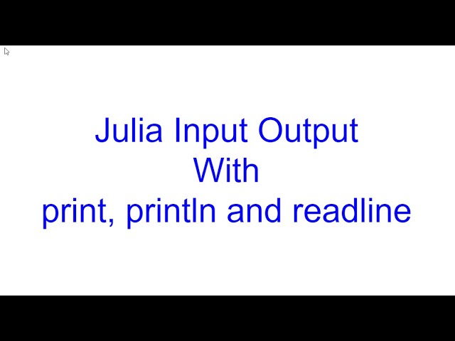 Start Off with Julia | Julia Bits | Kovolf