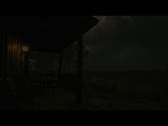 Soothing Night Rain & Gentle Thunder | Small Town Window Ambience | Goodbye Stress