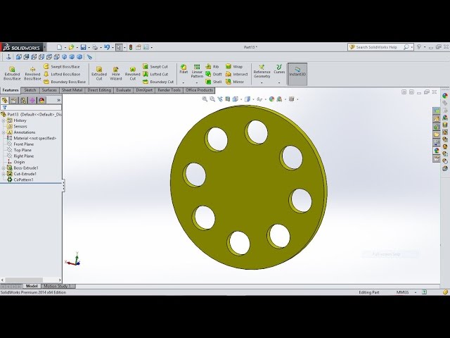 SolidWorks Tutorial Circular Pattern