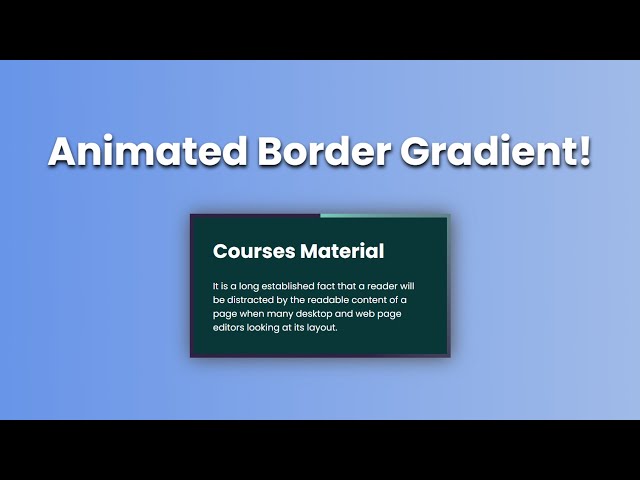 How to Create a Animated Border Gradient HTML CSS | HTML CSS Animated border gradient @raselcoder