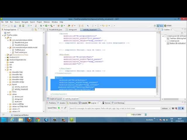 creando Datepicker, Spinner, Editext y un objeto Parcelable Android