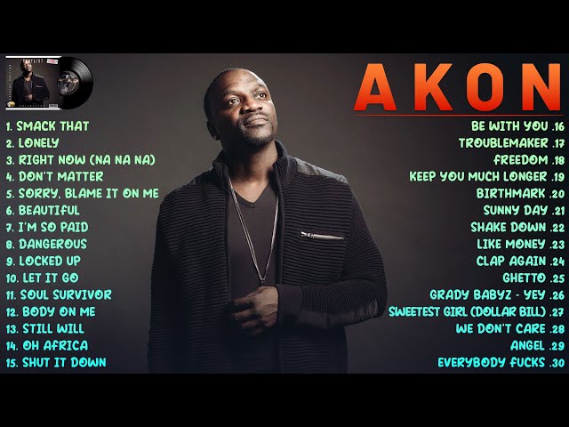 Akon Greatest Hits Playlist 2023 - Best Songs of Akon Nonstop Playlist - Old School Hip Hop Mix