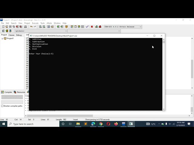 C++ Program to Make Simple Calculator