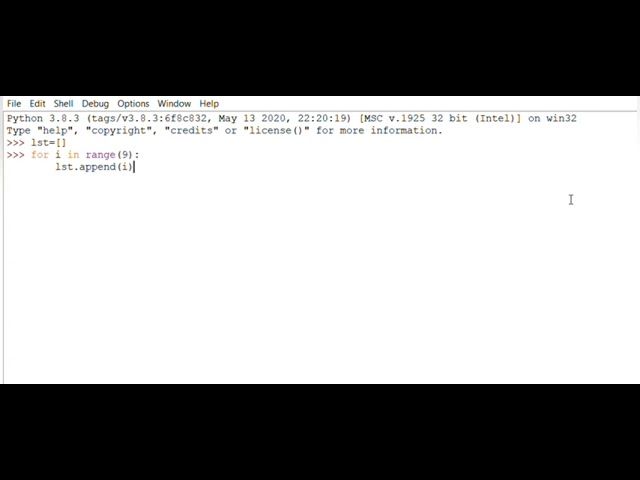 Creating list using for loop in Python (malayalam).