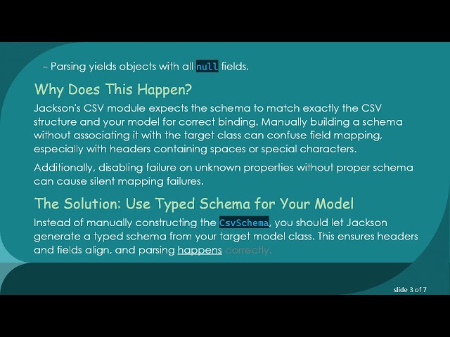 Parsing CSV with CsvMapper in Java: Resolving Null Fields by Using Typed Schema