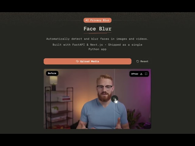 I Built an AI Face Blur Tool with FastAPI + YOLOv8 + OpenCV (Feathered Gaussian Blur)