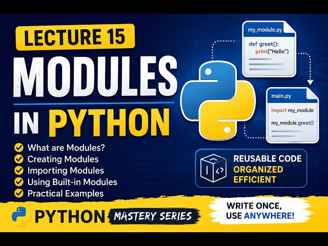 Python video lecture series-- lecture 15