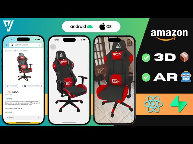 React Native Masterclass | Build an Amazon clone with 3D & AR (Augmented reality) visualizer