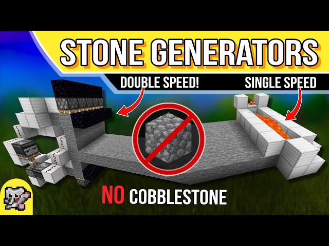 Stone Generator NO COBBLE Double Speed | Minecraft Redstone Tutorial | BEDROCK MCPE XBOX PS SWITCH