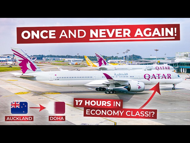 Economy on World's SECOND-LONGEST Flight: Qatar Airways A350-1000 Auckland to Doha | BRUTALLY HONEST