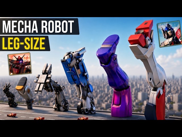 Mecha Robot Leg Size Comparison 3D | Giant Robot Legs | 3d Animation video