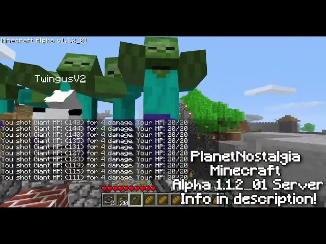 Killing Giants in Minecraft Alpha 1.1.2 Multiplayer (2026)