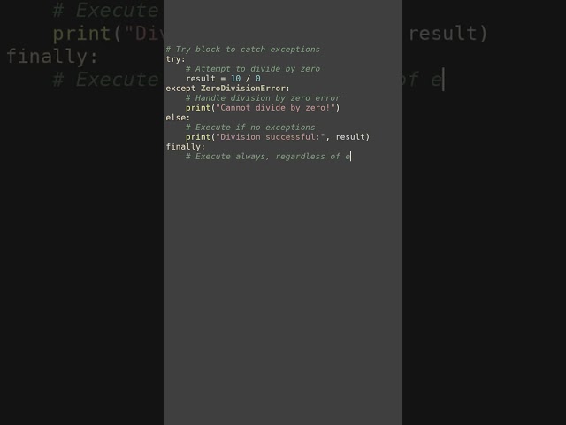 exception handling basics #python #showcase