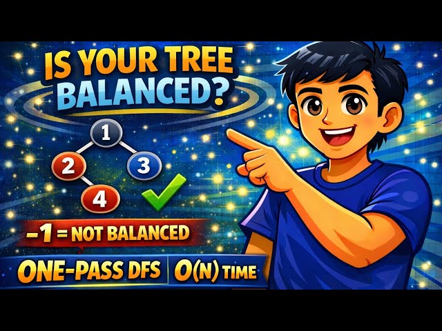 LeetCode 110  | Balanced Binary Tree 🔥 | One-Pass DFS Explained | O(n) Solution