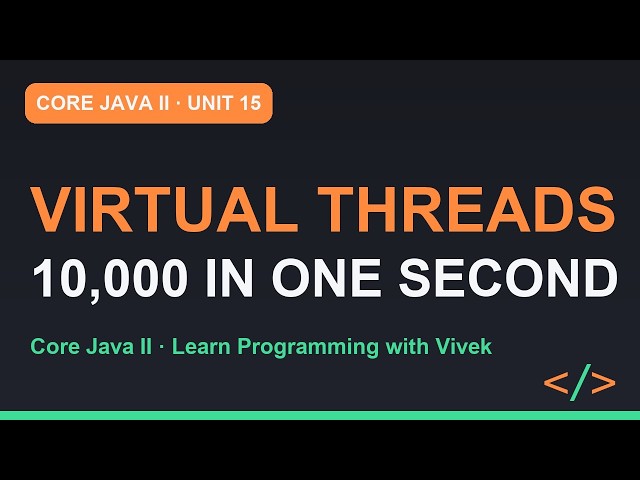 Core Java II: Virtual Threads: A Million Waiters | Unit 15