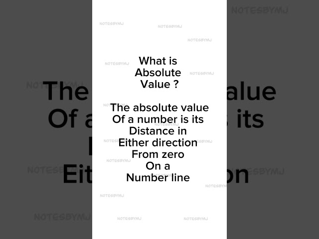 What is absolute value ?