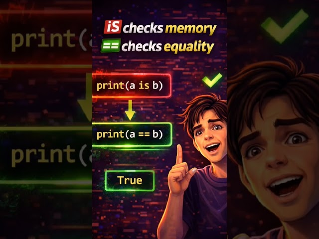 Python said False… but my eyes said True 😵‍💫is checks memory ❌== checks value ✅