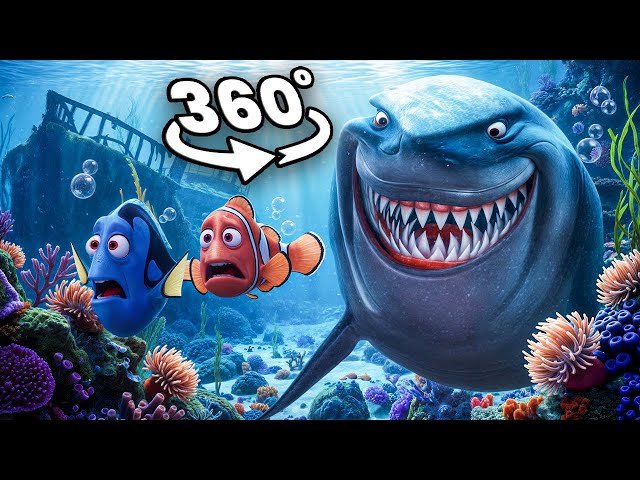 Finding Nemo 360° Help Dory Escape the Sharks, Before They EAT YOU | Scary VR 360 Video 4K