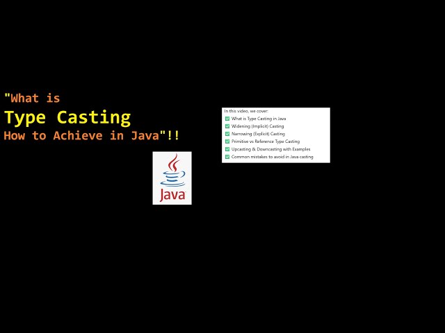 What is Type Casting in Java  | Widening & Narrowing Casting Explained with Examples #12