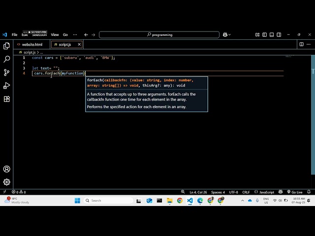 JavaScript forEach Explained Simply (Display Array Values) 👨‍💻