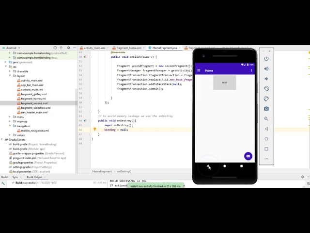 How to open a new fragment on button click | Navigation Drawer Fragment HomeBinding | Android studio