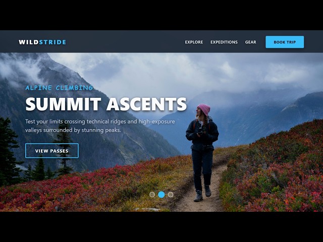 Pure CSS Adventure Slider | Create a Stunning Travel Hero Section with HTML & CSS