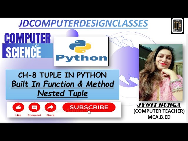TUPLE BUILT-IN FUNCTION & METHODS IN#tuples #learnpythoninhindi #pythonforbeginners #computerscience