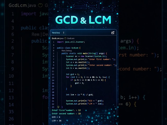 GCD & LCM in Java in 1 Minute | Easy Trick for Beginners 💡