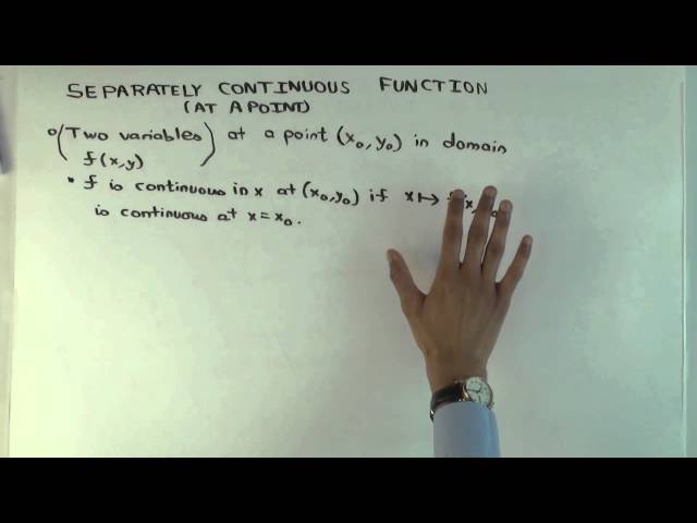 Separately continuous function: definition at a point for a function of two variables