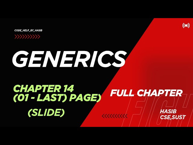 Generics... Java Chapter 14...  Java Course...
