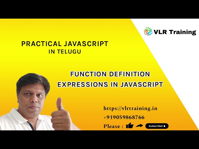 Function definition expressions in javascript 27 | Practical JavaScript Training Telugu | Tutorial